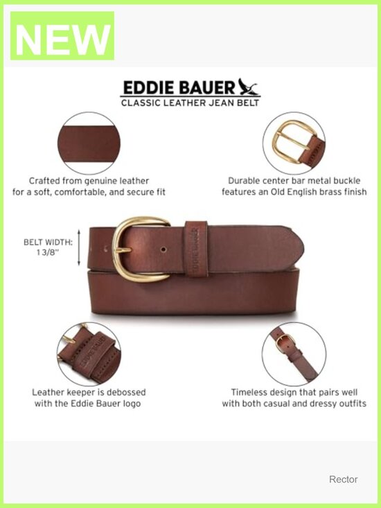 Genuine Leather Belt with Durable Metal Buckle - Adjustable